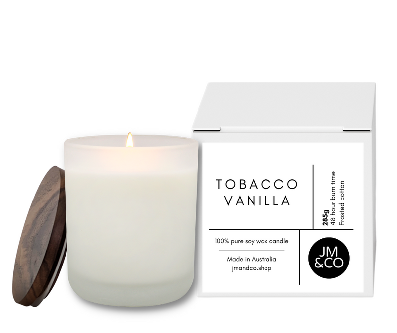 Tobacco Vanilla Large Soy Candle - Frosted