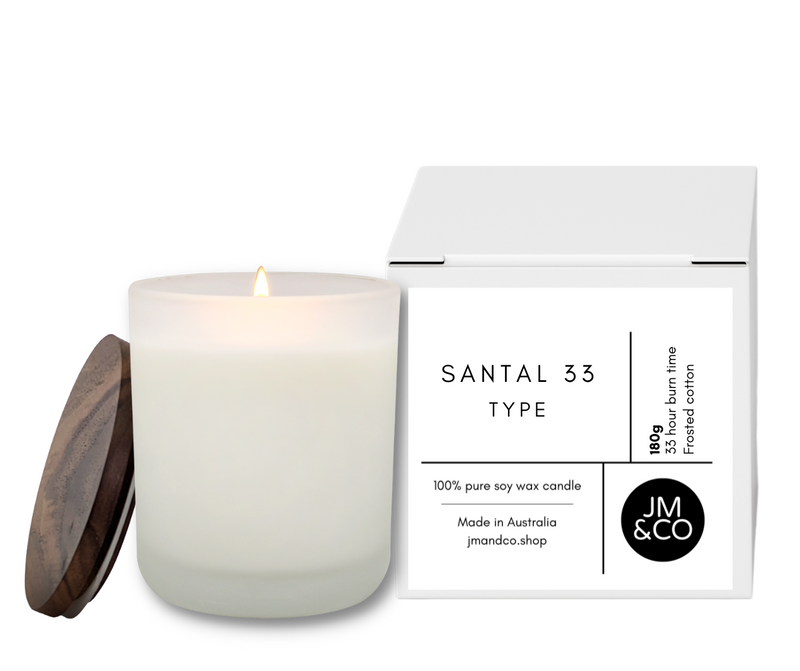 Santal 33 Type Medium Soy Candle - Frosted