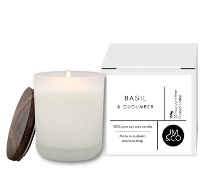 Basil & Cucumber Medium Soy Candle