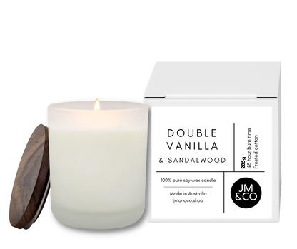 Double Vanilla & Sandalwood Large Soy Candle